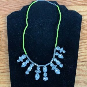 Neon Rope and Rhinestone Necklace